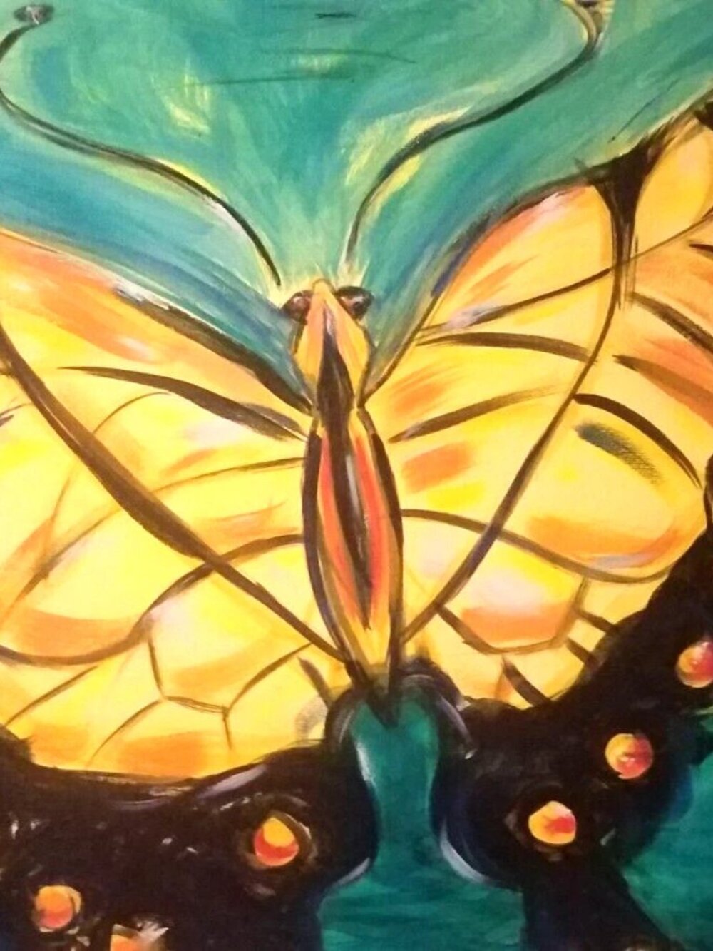 Original Butterfly Canvas Painting Wall Art